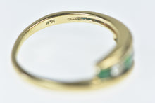 Load image into Gallery viewer, 14K EFFY Emerald White Sapphire Bypass Ring Yellow Gold