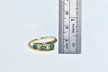 Load image into Gallery viewer, 14K EFFY Emerald White Sapphire Bypass Ring Yellow Gold