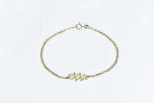 Load image into Gallery viewer, 14K Vintage Opal Diamond Slanted Cluster Bracelet 6.75&quot; Yellow Gold