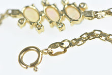 Load image into Gallery viewer, 14K Vintage Opal Diamond Slanted Cluster Bracelet 6.75&quot; Yellow Gold
