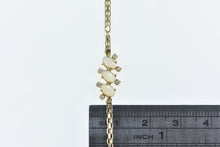 Load image into Gallery viewer, 14K Vintage Opal Diamond Slanted Cluster Bracelet 6.75&quot; Yellow Gold