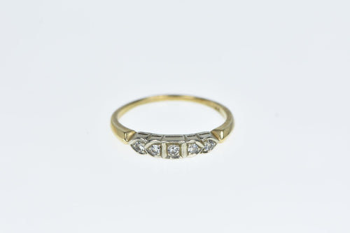 14K 1940's Diamond Classic Wedding Band Ring Yellow Gold
