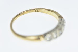 14K 1940's Diamond Classic Wedding Band Ring Yellow Gold