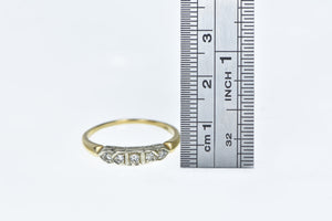 14K 1940's Diamond Classic Wedding Band Ring Yellow Gold