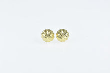Load image into Gallery viewer, 14K Diamond Cut Round Vintage Domed Stud Earrings Yellow Gold