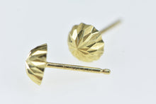Load image into Gallery viewer, 14K Diamond Cut Round Vintage Domed Stud Earrings Yellow Gold