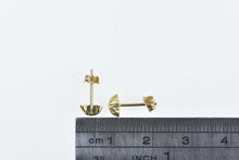Load image into Gallery viewer, 14K Diamond Cut Round Vintage Domed Stud Earrings Yellow Gold