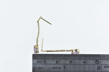 Load image into Gallery viewer, 14K Pear Amethyst Vintage Classic Dangle Earrings Yellow Gold