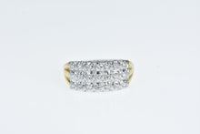 Load image into Gallery viewer, 14K Squared Diamond Vintage Statement Band Ring Yellow Gold