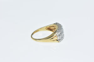 14K Squared Diamond Vintage Statement Band Ring Yellow Gold