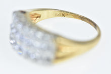 Load image into Gallery viewer, 14K Squared Diamond Vintage Statement Band Ring Yellow Gold