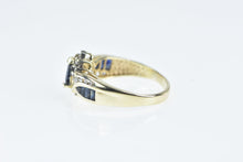 Load image into Gallery viewer, 14K Pear Sapphire Diamond Accent Statement Ring Yellow Gold