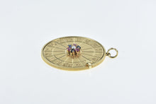Load image into Gallery viewer, 14K 3D Roulette Wheel Ruby Sapphire Pearl Charm/Pendant Yellow Gold