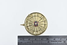 Load image into Gallery viewer, 14K 3D Roulette Wheel Ruby Sapphire Pearl Charm/Pendant Yellow Gold