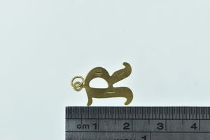 14K R Monogram Cursive Letter Initial Name Charm/Pendant Yellow Gold