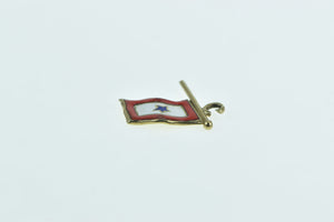 14K Man in Service Flag Enamel Military Charm/Pendant Yellow Gold
