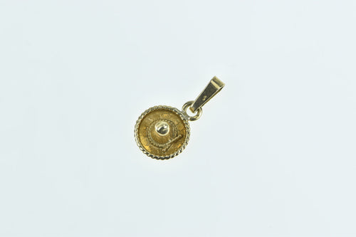 14K 3D Sombrero Traditional Mexican Hat Charm/Pendant Yellow Gold