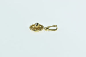 14K 3D Sombrero Traditional Mexican Hat Charm/Pendant Yellow Gold