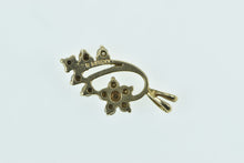 Load image into Gallery viewer, 14K Diamond Vintage Flower Loop Statement Pendant Yellow Gold