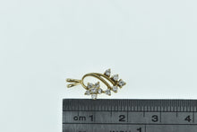 Load image into Gallery viewer, 14K Diamond Vintage Flower Loop Statement Pendant Yellow Gold
