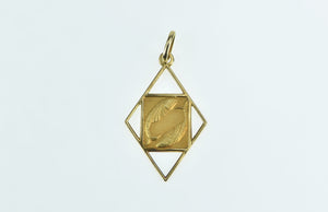 18K Pisces Astrology Ornate Zodiac Star Sign Charm/Pendant Yellow Gold