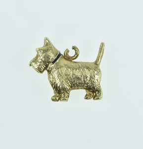 14K Scottie Dog Breed Scottish Terrier Pet Puppy Charm/Pendant Yellow Gold