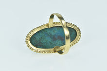 Load image into Gallery viewer, 14K Oval Chrysocolla Cabochon Vintage Statement Ring Yellow Gold