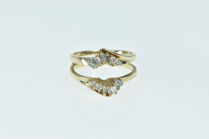 14K Vintage Wrap Diamond Wedding Band Ring Yellow Gold