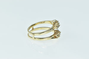 14K Vintage Wrap Diamond Wedding Band Ring Yellow Gold