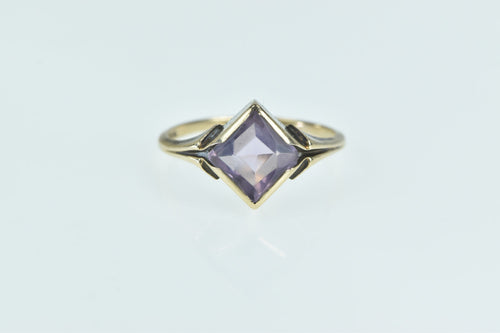 10K Victorian Princess Amethyst Statement Ring Yellow Gold