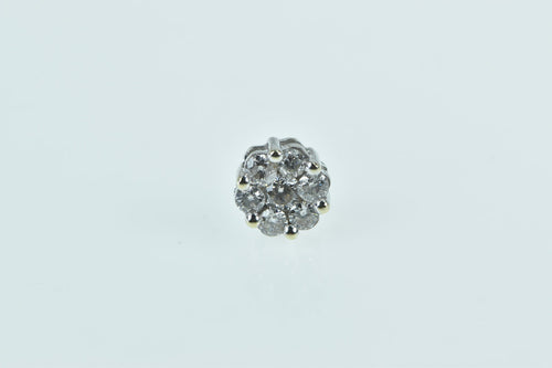 14K 0.53 Ctw Diamond Flower Cluster Single Stud Earring White Gold