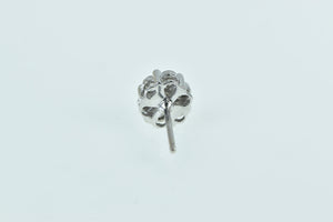14K 0.53 Ctw Diamond Flower Cluster Single Stud Earring White Gold