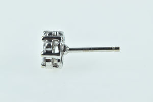 14K 0.53 Ctw Diamond Flower Cluster Single Stud Earring White Gold