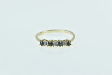 Load image into Gallery viewer, 10K Sapphire Diamond Vintage Wedding Band Ring Yellow Gold