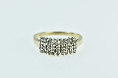 10K Vintage Squared Diamond Statement Ring Yellow Gold