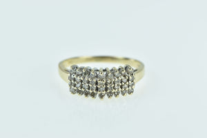 10K Vintage Squared Diamond Statement Ring Yellow Gold