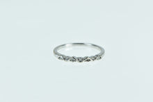 Load image into Gallery viewer, 10K Vintage Diamond Wavy Wedding Band Ring White Gold