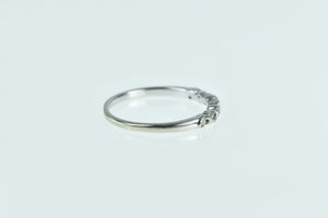 10K Vintage Diamond Wavy Wedding Band Ring White Gold