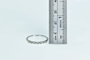 10K Vintage Diamond Wavy Wedding Band Ring White Gold