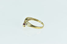 Load image into Gallery viewer, 14K Princess Ruby Vintage Chevron Band Ring Yellow Gold