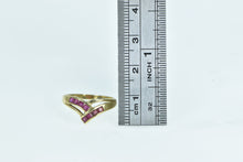 Load image into Gallery viewer, 14K Princess Ruby Vintage Chevron Band Ring Yellow Gold