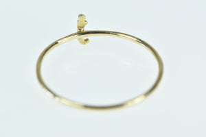 14K J Cursive Letter Initial Monogram Stackable Ring Yellow Gold