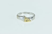 Load image into Gallery viewer, 14K Two Tone Diamond Ribbon Statement Band Ring White Gold