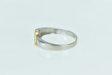 Load image into Gallery viewer, 14K Two Tone Diamond Ribbon Statement Band Ring White Gold