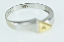 Load image into Gallery viewer, 14K Two Tone Diamond Ribbon Statement Band Ring White Gold