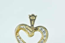 Load image into Gallery viewer, 14K Curvy Baguette &amp; Round Diamond Heart Pendant Yellow Gold
