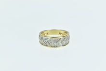 Load image into Gallery viewer, 14K Diamond Woven Criss Cross Braid Band Ring Yellow Gold