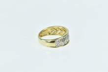 Load image into Gallery viewer, 14K Diamond Woven Criss Cross Braid Band Ring Yellow Gold