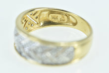 Load image into Gallery viewer, 14K Diamond Woven Criss Cross Braid Band Ring Yellow Gold