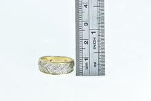 Load image into Gallery viewer, 14K Diamond Woven Criss Cross Braid Band Ring Yellow Gold